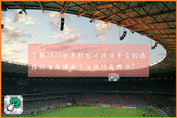 了解2026世界杯官方投注平台的选择标准及牌面下注技巧有哪些？